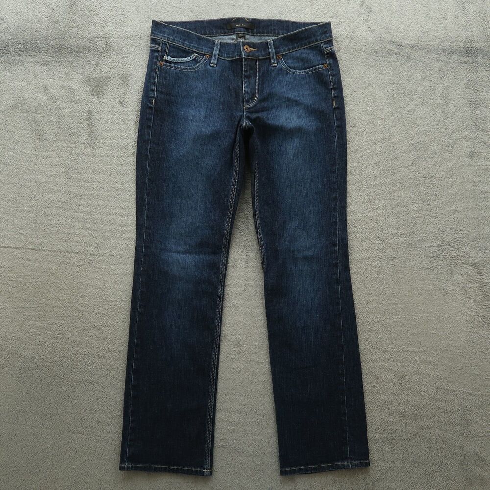 NOIR Jeans Women's Size 8 Blue Low-Rise Straight Denim 32" Inseam Stretch
